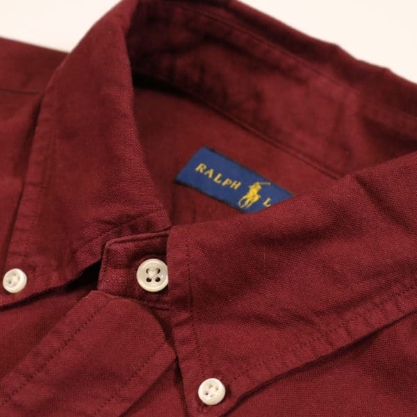 Polo Ralph Lauren Burgundy button down shirt collar