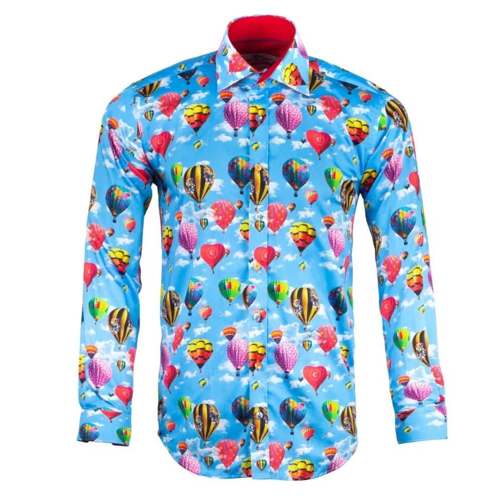 CLAUDIO LUGLI CP6641 BLUE HOT AIR BALLOON SHIRT | Menswear Online