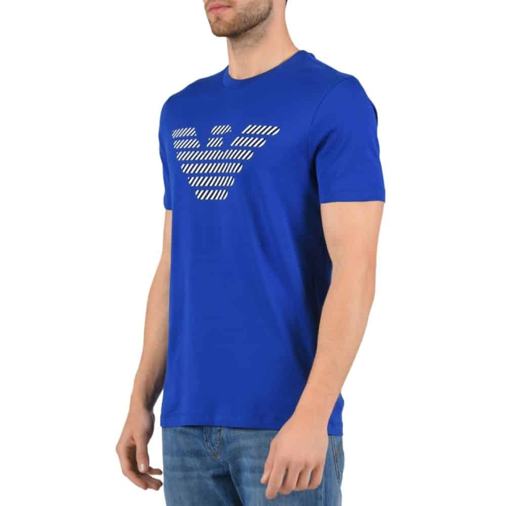 EMPORIO ARMANI T SHIRT WITH ICONIC EAGLE LOGO BLUE Menswear Online