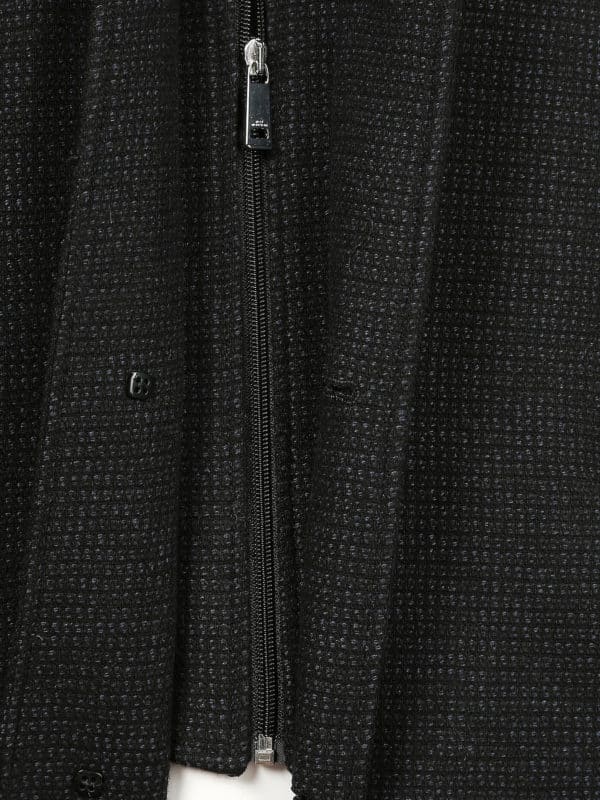 Roy Robson small check overcoat zip detail