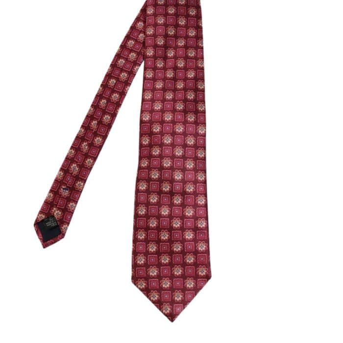 CANALI CRIMSON RED LOTUS FLOWER TIE | Menswear Online