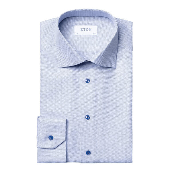 ETON SHIRT ZIG ZAG KING TWILL SHIRT BLUE