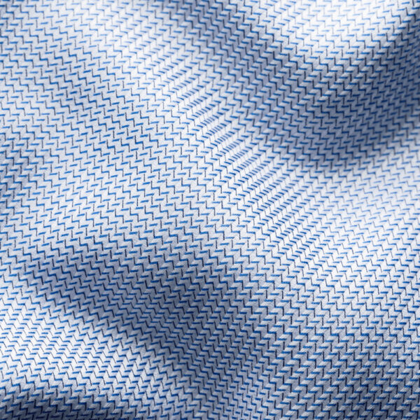 ETON SHIRT ZIG ZAG KING TWILL SHIRT BLUE fabric