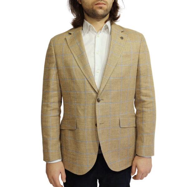 HACKETT Windowpane Check Beige Jacket