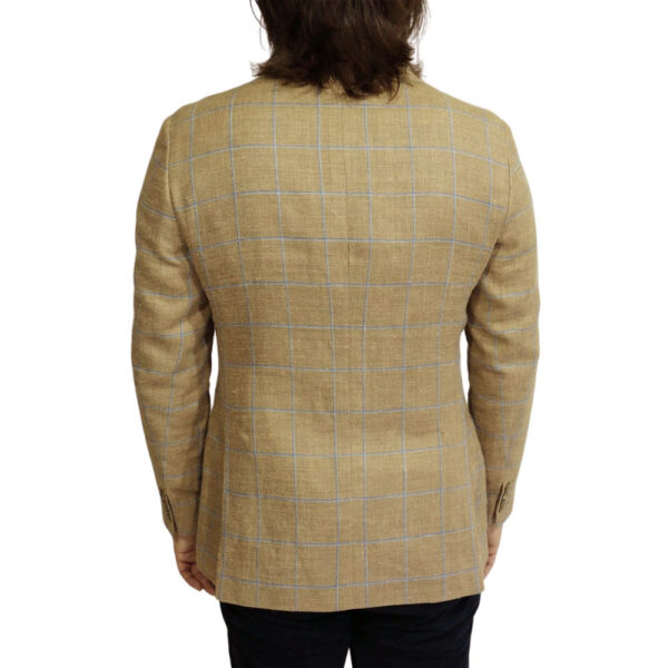 HACKETT Windowpane Check Beige Jacket back