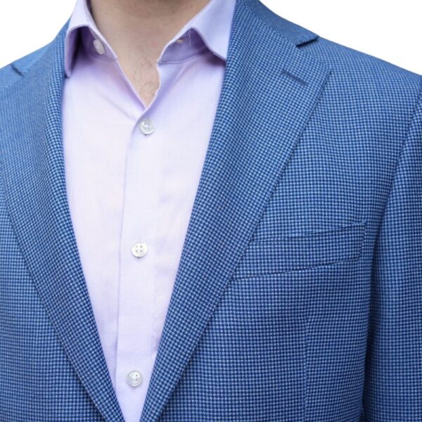 Eduard Dressler small check blue smart jacket detail 1