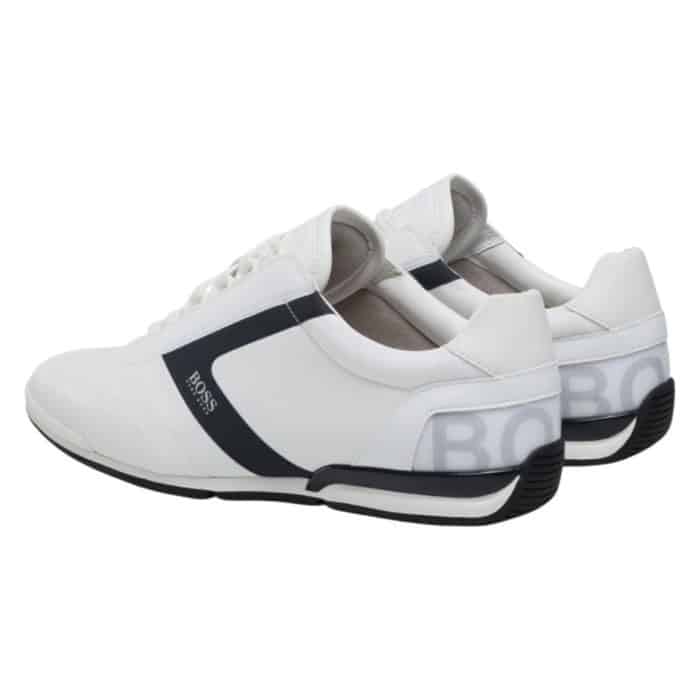 BOSS SATURN WHITE LOW TRAINERS | Menswear Online