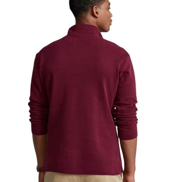 POLO RALPH LAUREN Burgundy estate rib HALF ZIP pullover 3