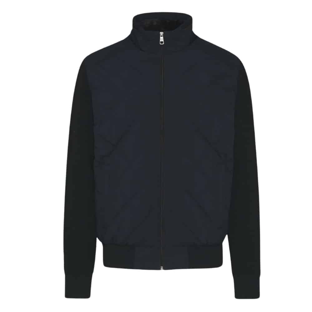 BUGATTI LARGE QUILTED FULL ZIP KNIT HYBRID | Menswear Online