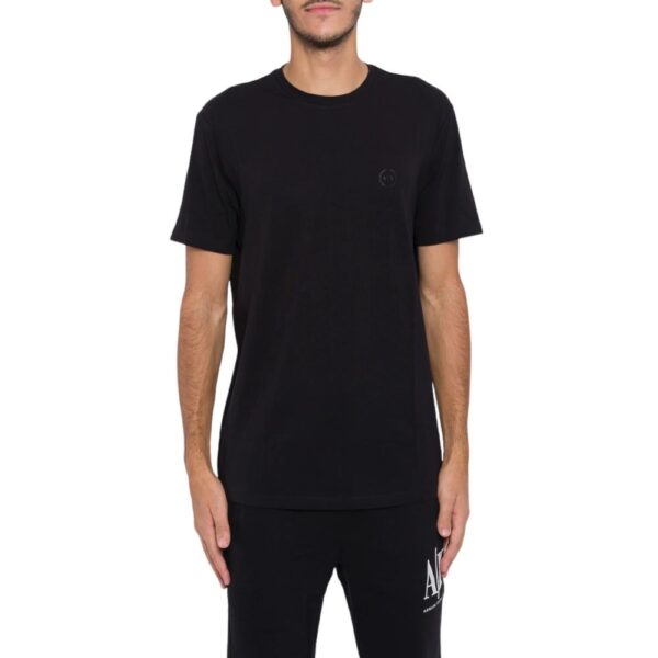 ARMANI EXCHANGE AX Slate Logo CREW NECK Black T SHIRT