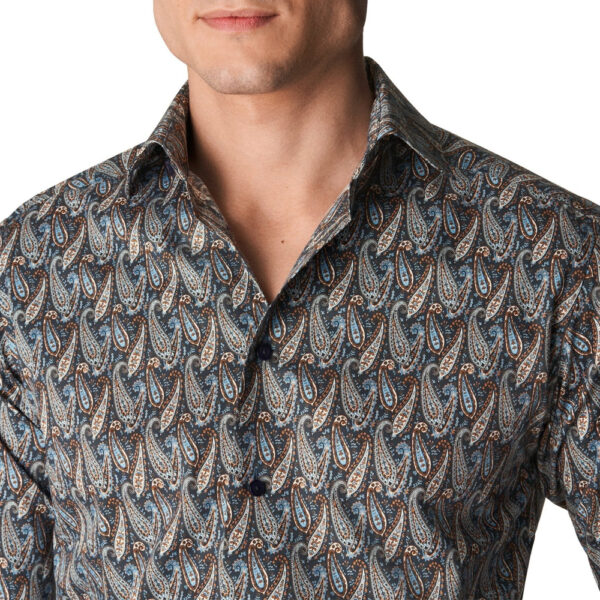 Eton Navy Paisely print Shirt