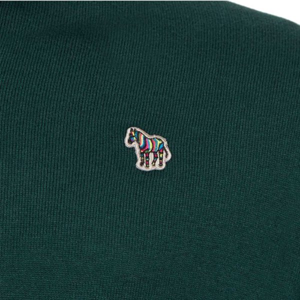 Paul Smith Green Zebra Half Zip Knit Logo