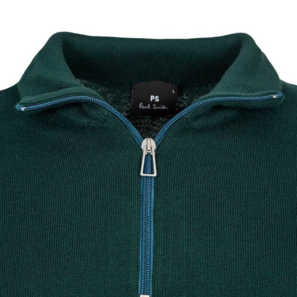 Paul Smith Green Zebra Half Zip Knit Zipper