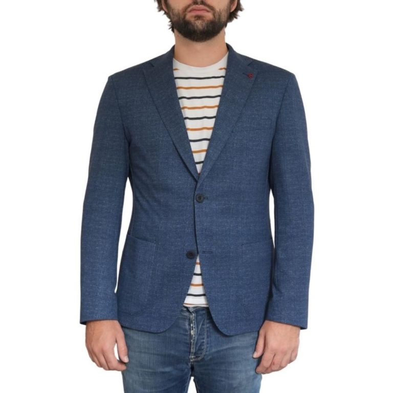 Roy Robson Jersey Fleck Ink Blue Jacket | Menswear Online