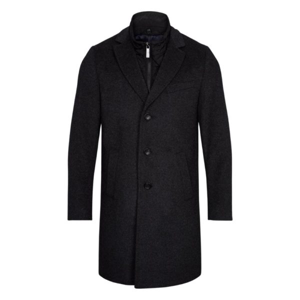 SAND Copenhagen Sultan Cashmere Charcoal Overcoat | Menswear Online