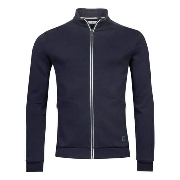 Thomas Maine Technical Stretch Navy Full Zip Cardigan