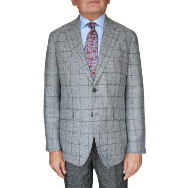 Hackett Windowpane Grey Wool Jacket front