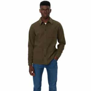 Les Deux Jason Olive Night Wool Overshirt | Menswear Online