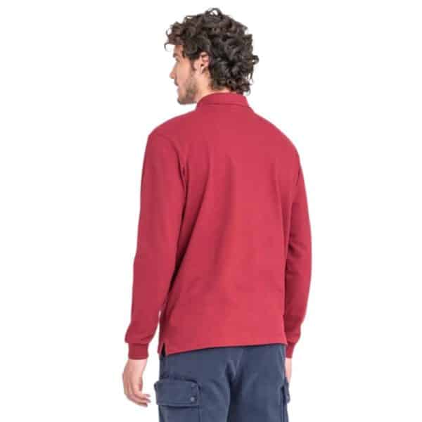 Paul Shark Organic Cotton Pique Dark Wine Long Sleeve Polo 3