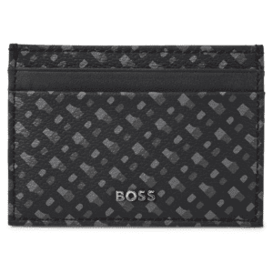 BOSS - Money-clip card holder in Italian monogrammed fabric