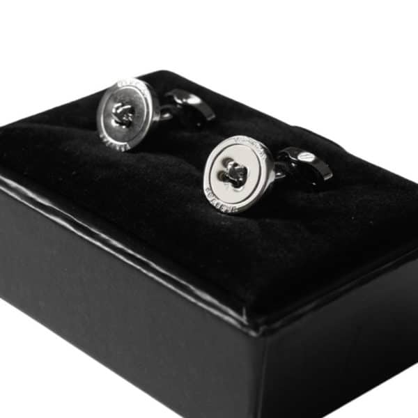 VERITAS SILVER BUTTON CUFFLINKS GIFT BOX