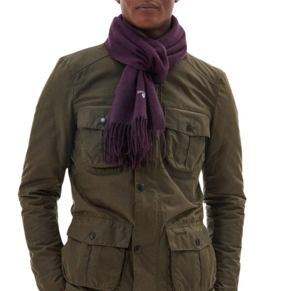 Barbour Plain Lambswool Damson Scarf 3