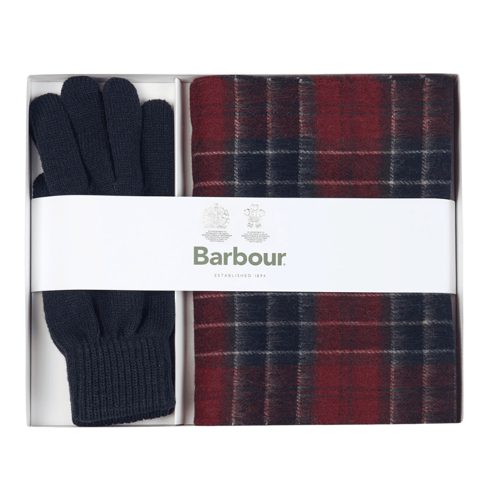 Barbour tartan scarf discount and glove gift set