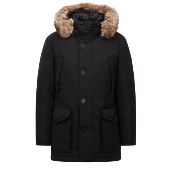 BOSS Black Parka Jacket With Hood | Menswear Online