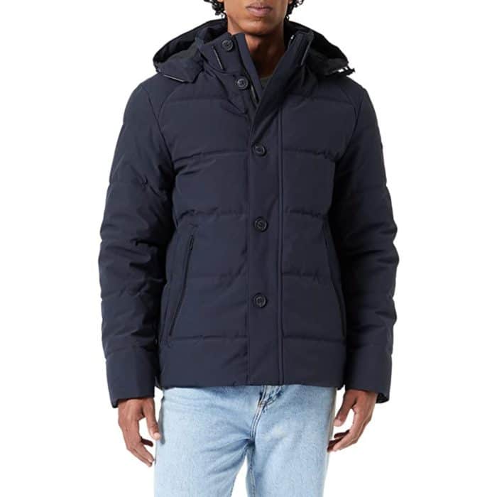 Bugatti Flex City Hooded Navy Puffer Jacket | Menswear Online