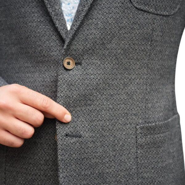 Warwicks Black and Grey Flecked Smart Jacket close up