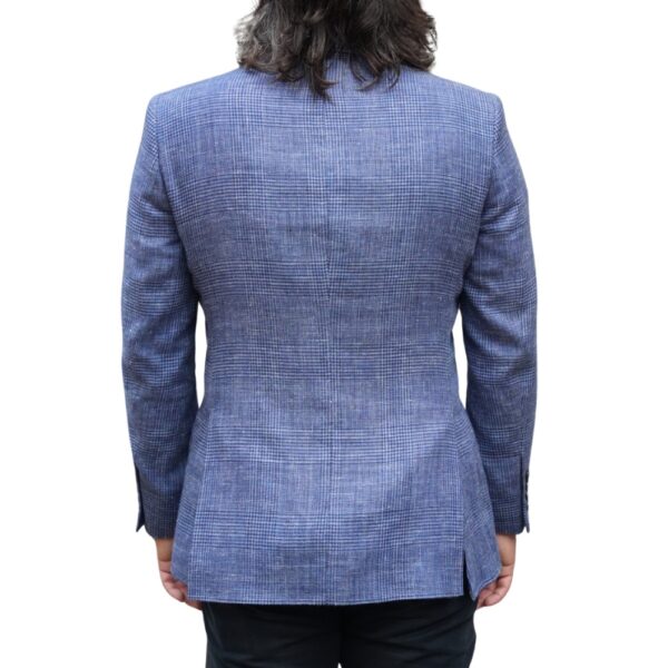 Warwicks Blue Check Linen Blend Jacket back