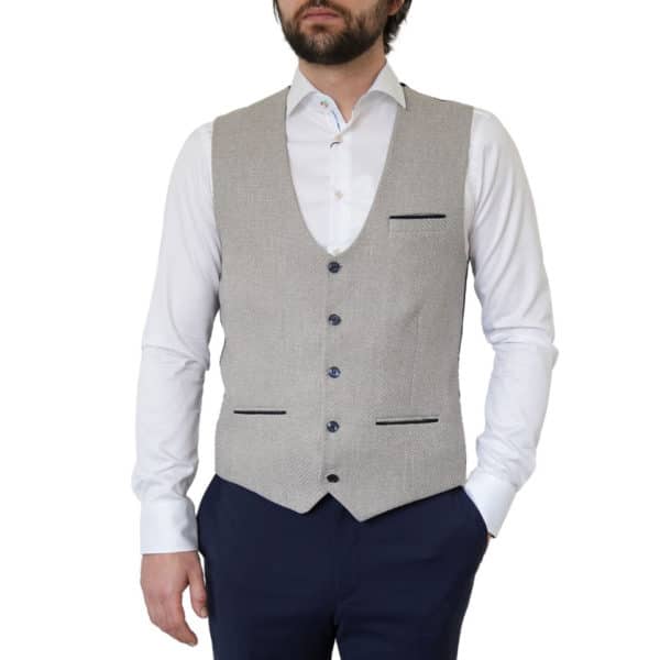 Benetti Simon Tailored Fit Beige Waistcoat 3