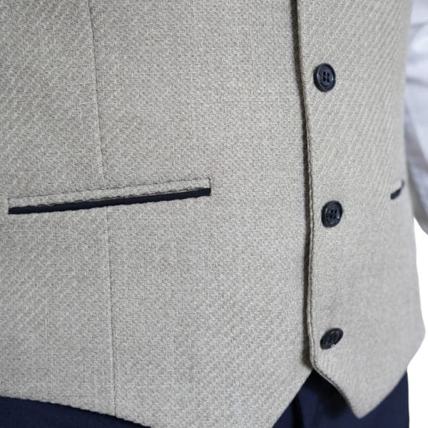 Benetti Simon Tailored Fit Beige Waistcoat