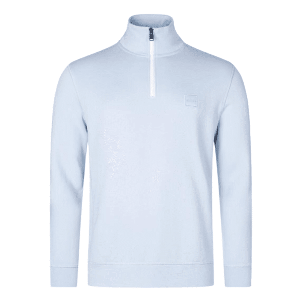 BOSS Zetrust Half zip Light Blue Front