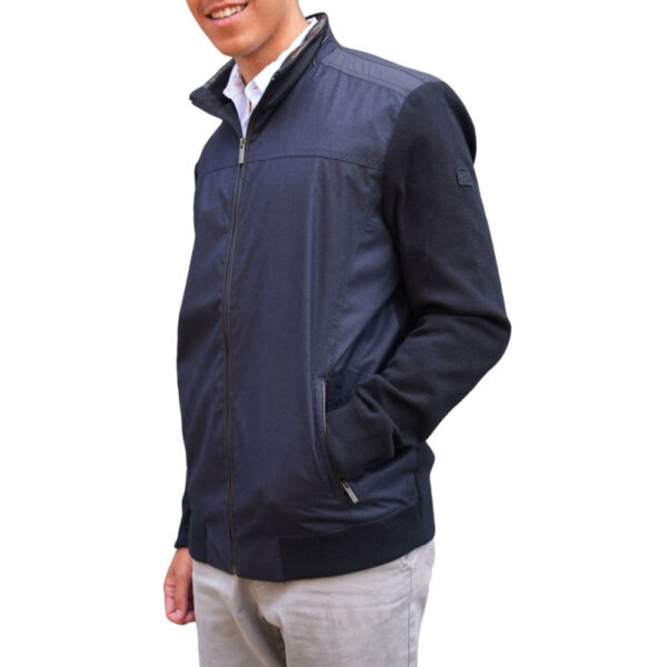 Baileys Navy Bomber Jacket side