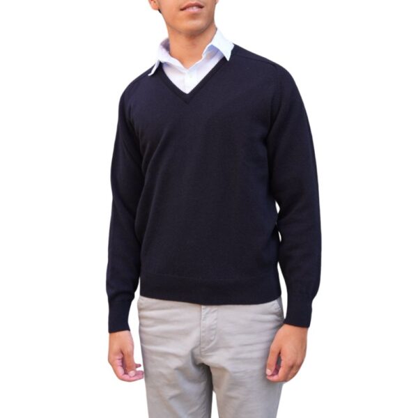 Dark Navy V Neck Jumper