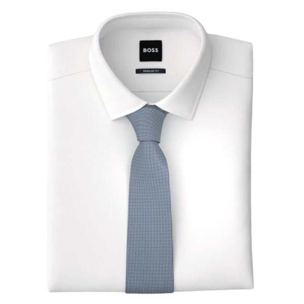 BOSS FORMAL TIE MICRO PATTERN IN LIGHT BLUE