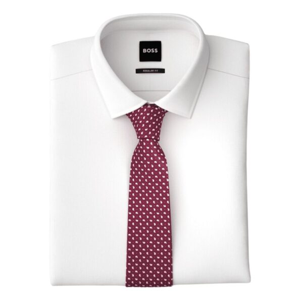 BOSS Formal Red Tie With Paisley Pattern