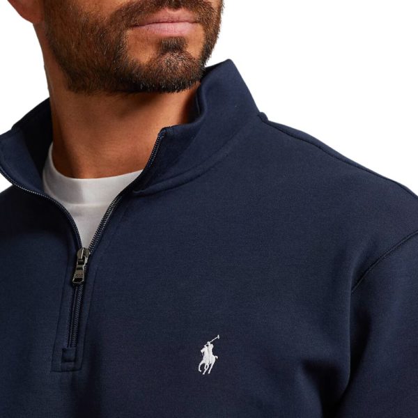 POLO RALPH LAUREN DOUBLE-KNIT QUARTER ZIP PULLOVER NAVY - Image 4