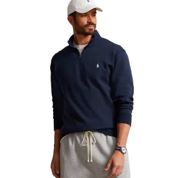 POLO RALPH LAUREN DOUBLE-KNIT QUARTER ZIP PULLOVER NAVY - Image 2