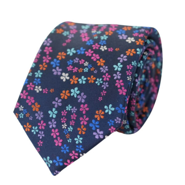 Van Buck Navy Floral Paisley Tie 2