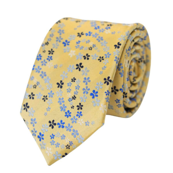 Van Buck Yellow Floral Teardrop design Tie