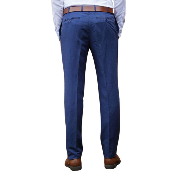 Canali Exclusive Silk Linen Royal Blue Trousers back