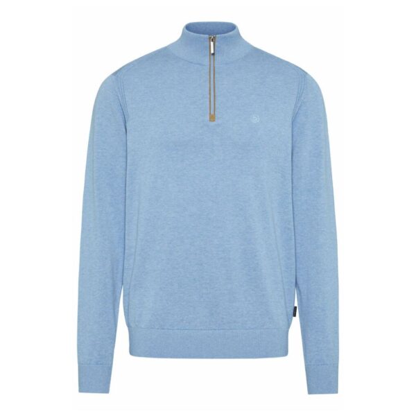 Bugatti Pure Cotton Light Blue Half Zip Jumper