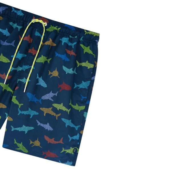 Paul Shark All Over Multi Shark Print Navy Swim Shorts 2