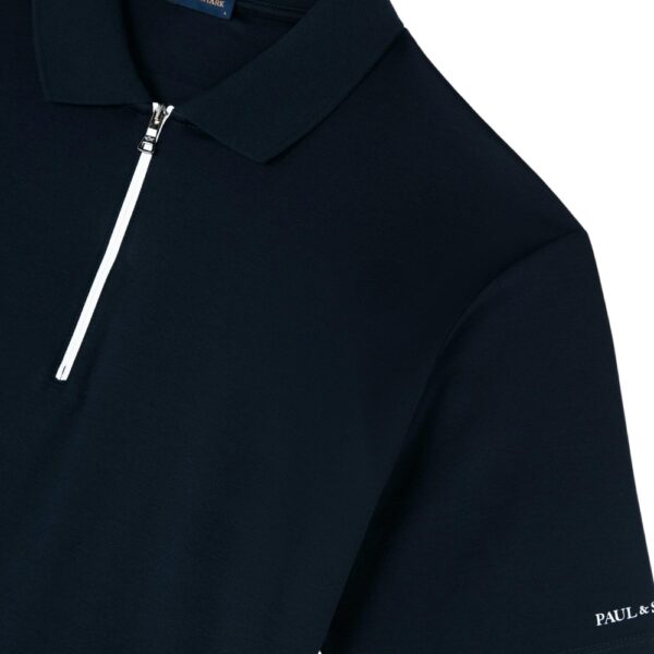 Paul Shark Aqua Touch Zip Up Cotton Navy Polo 2