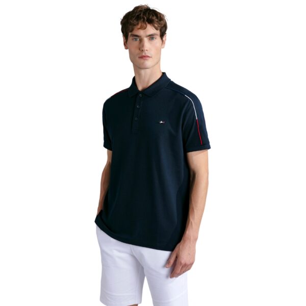 Paul Shark Stripped Cotton Pique Navy Polo 3