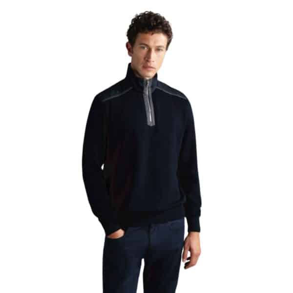 Paul Shark Supima® Cotton Loro Piana Navy Half Zip 3