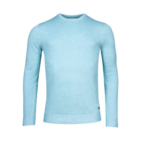 Baileys Waffle Light Blue Crew Neck Jumper