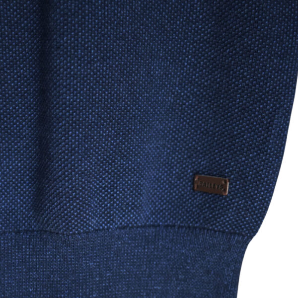 Baileys Waffle Navy Blue Crew Neck Jumper detail